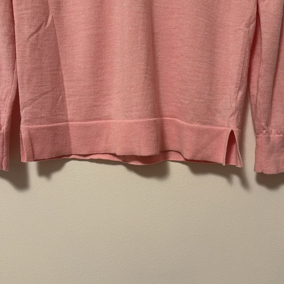 Banana Republic VNeck Sweater Womens Medium 100% Merino Wool Pink Girlcore Soft - Picture 5 of 10